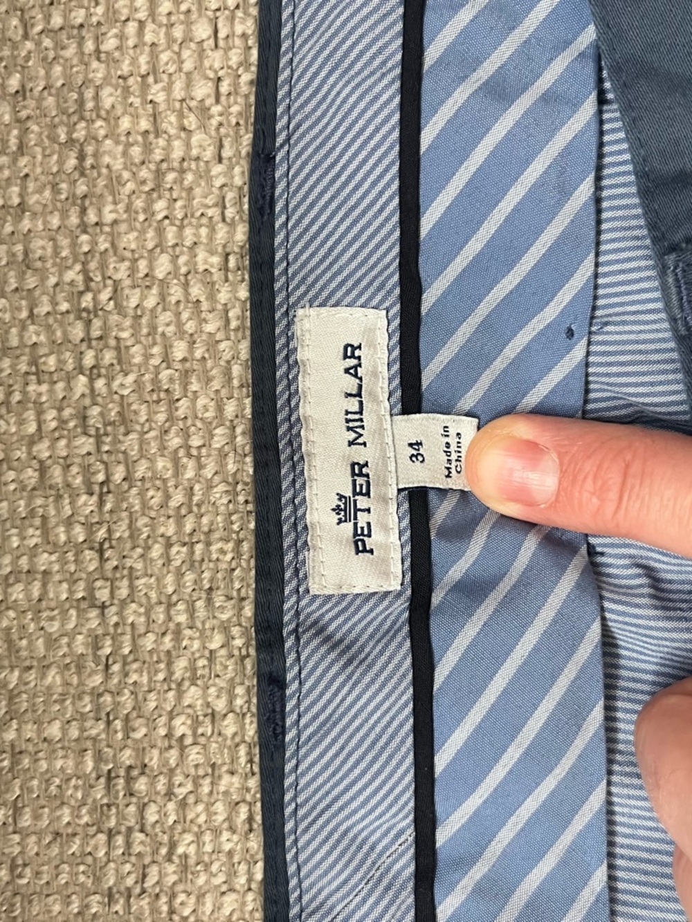 Peter Millar Light Blue Striped Dress Pants - Picture 3 of 4